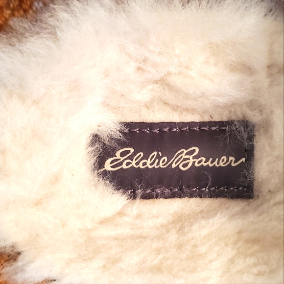 Eddie Bauer unisex adjustable suede lambswool slippers - Picture 3 of 4